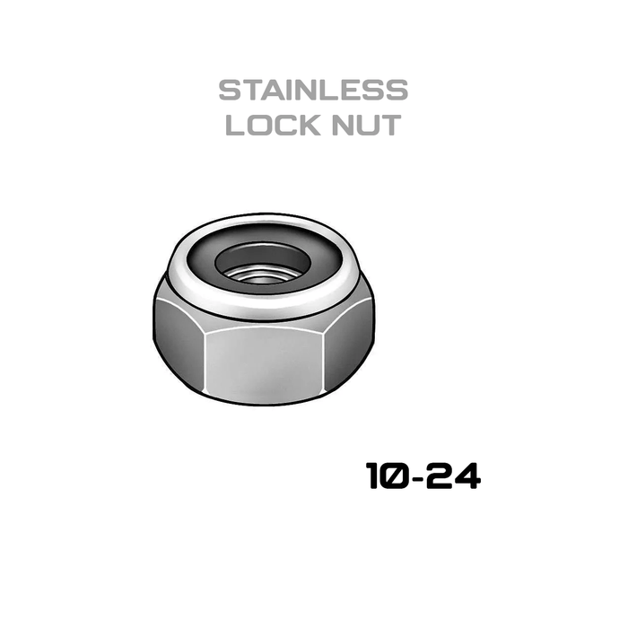 10-24 Stainless Nylon Insert Locknut 10 Pack
