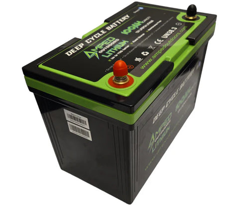 Amped Outdoors 100ah lithium marine battery.