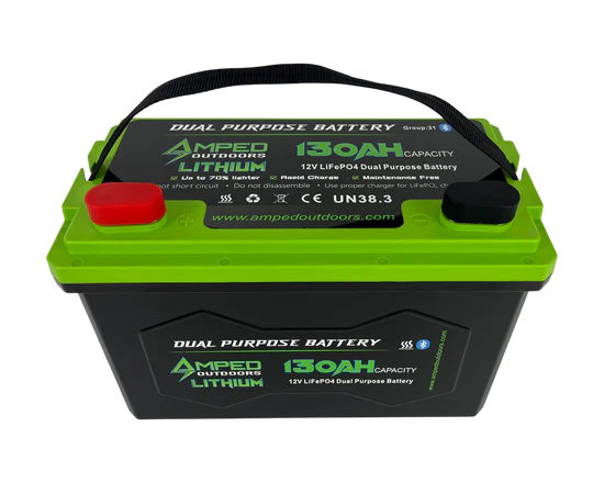 Amped Outdoors 130Ah Dual Purpose Cranking / Electronics Lithium Battery