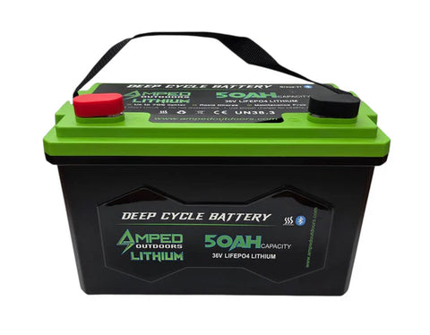 Amped Outdoors 36V 50Ah Lithium Trolling Motor Battery with Charger