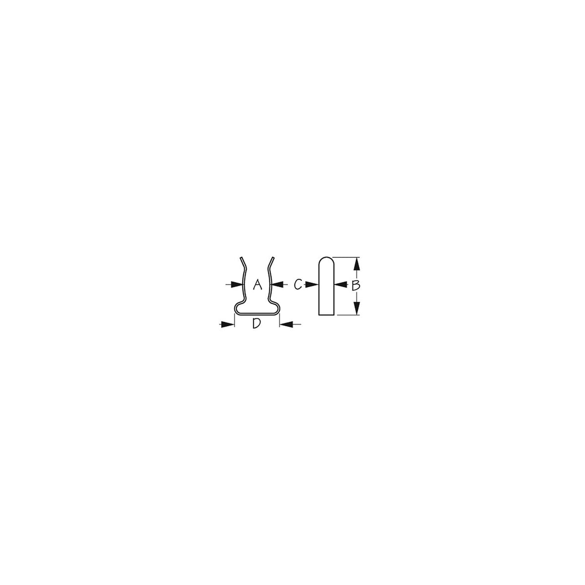 SS Boat Hook Clips, 1" - 1-1/4", pr.