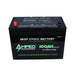 amped outdoors 12v 100ah battery front view