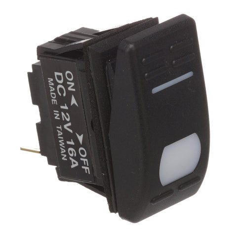 Seachoice Illuminated Rocker Switch, SPST, 3 Terminal, On/Off, Black