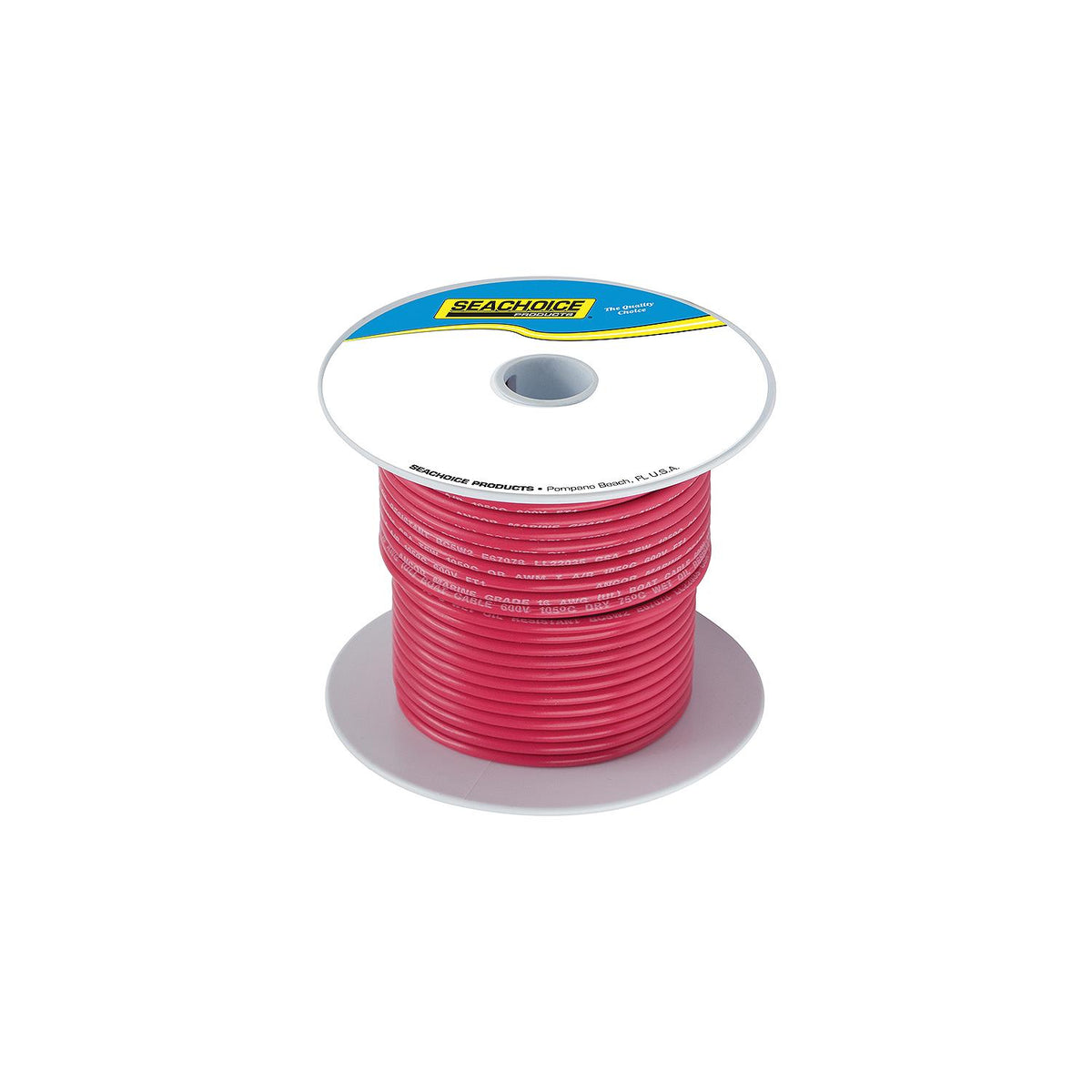 Seachoice 63044 Tinned Copper Marine Wire, 6 AWG, Red, 50'