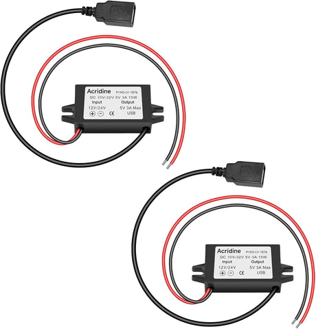 12 Volt to 5 Volt Converter USB Power Adapter