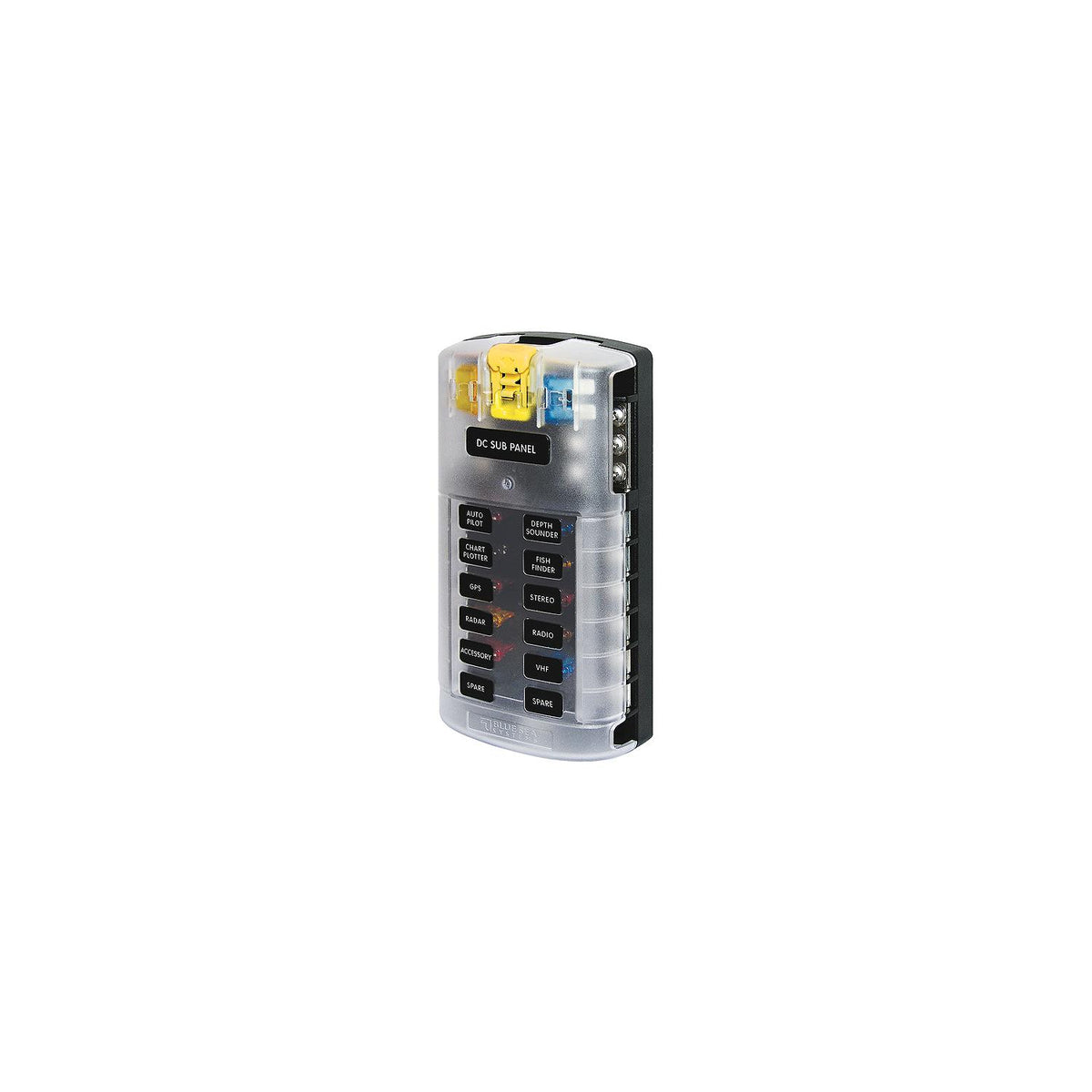 Blue Sea Systems 5026 ST Blade Common Source ATO/ATC Fuse Block w/Negative Bus - 12 Circuits with Cover