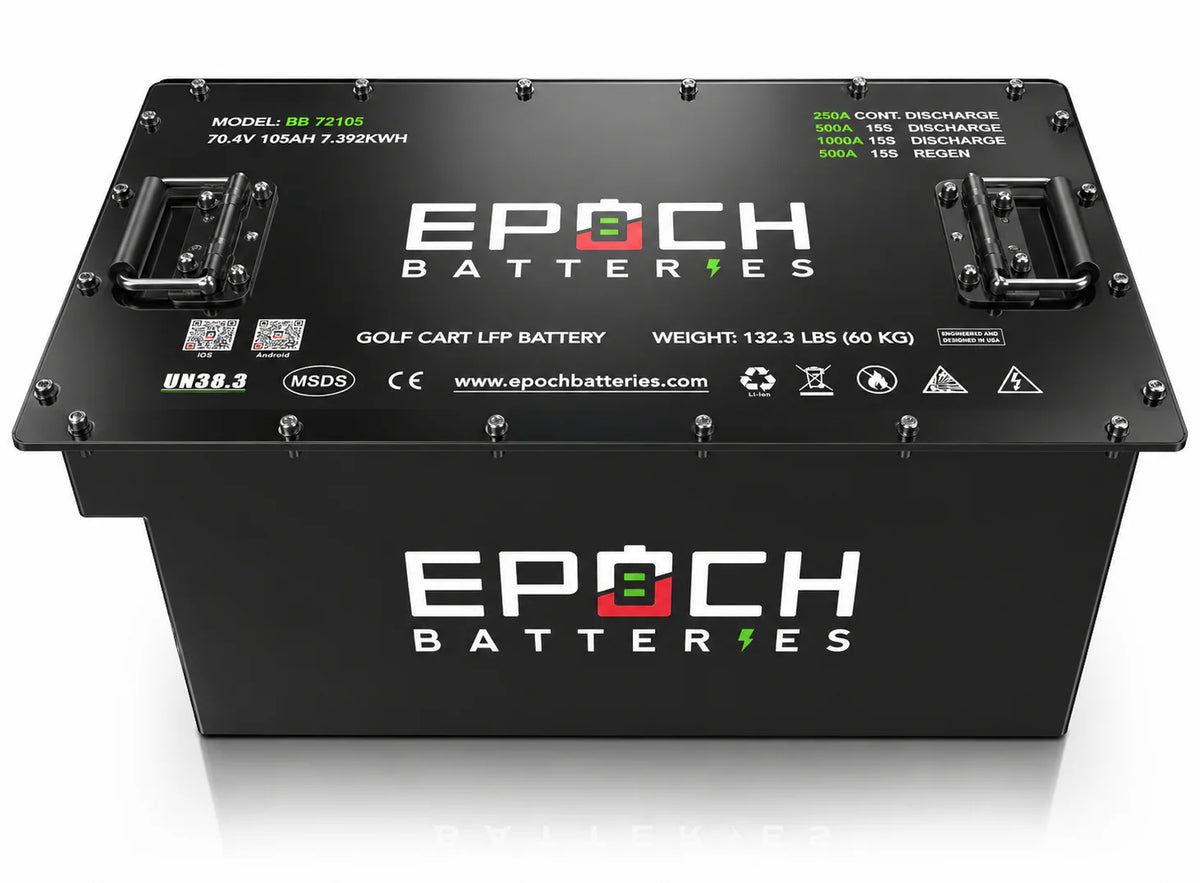 Epoch 70.4V (72V) 105ah Golf Cart Battery Complete Kit - Lithium (LiFePO4)