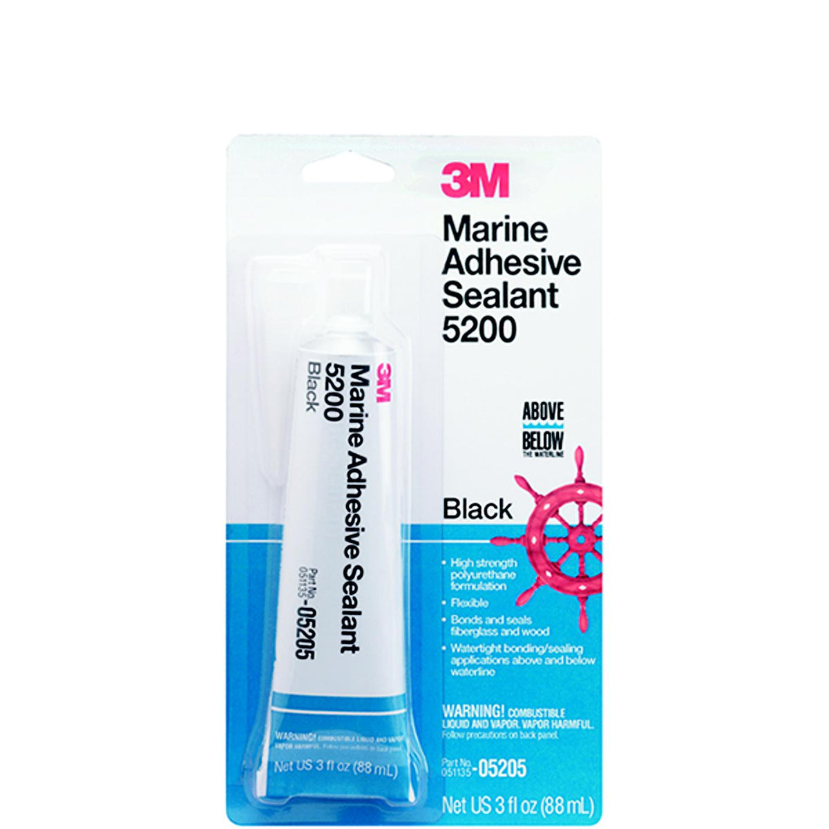 3M 5200 Sealant, Black, 3 oz.