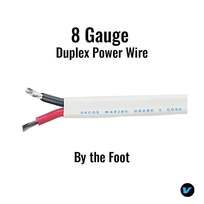 8 gauge marine tinned duplex wire by the foot.