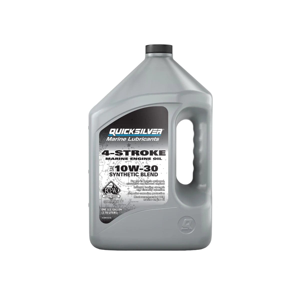 Synthetic Blend 10w-30 marine oil gallon.