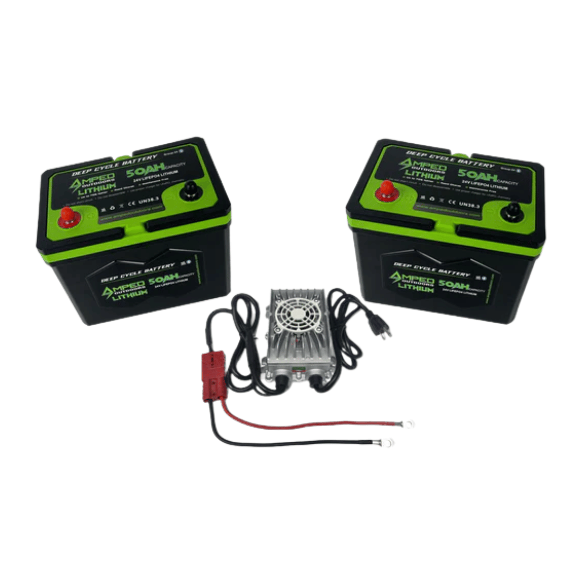 Amped Outdoors 24V 100Ah Lithium Trolling Motor Battery Bundle