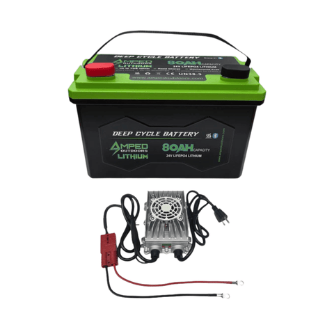 Amped Outdoors 24V 80Ah Lithium Trolling Motor Battery with Charger
