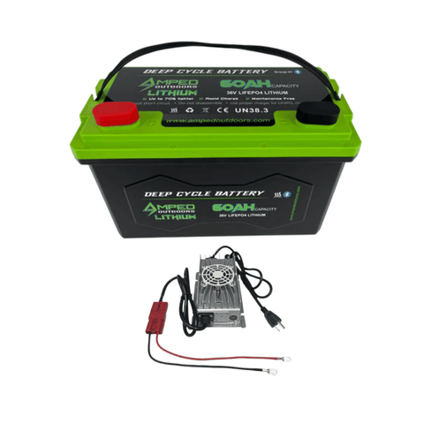 Amped Outdoors 36V 60Ah Lithium Trolling Motor Battery with Charger