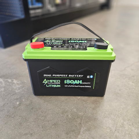 Amped Outdoors starting and electronics lithium battery.