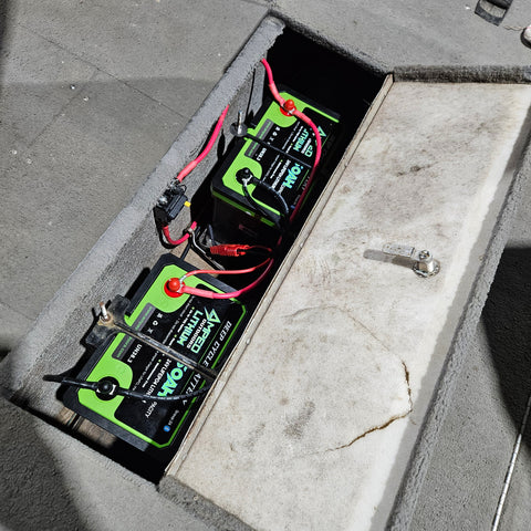 24 volt lithium trolling motor batteries installed.