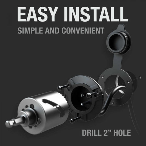 easy to install with a 2" hole saw