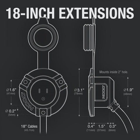 dimensions of the ac port on noco gcp