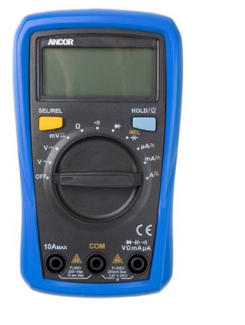 Ancor 8 function digital multimeter for rigging boats.