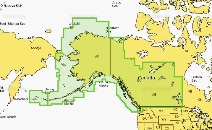 Navionics Plus Naus013r Canada, West And Alaska Microsd