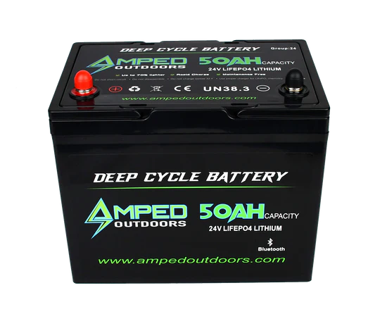 Amped Outdoors 24 volt 50 ah lithium trolling motor battery