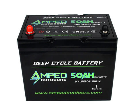 Amped Outdoors 24 volt 50 ah lithium trolling motor battery