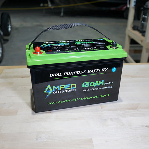amped outdoors 12v 130ah dual purpose battery