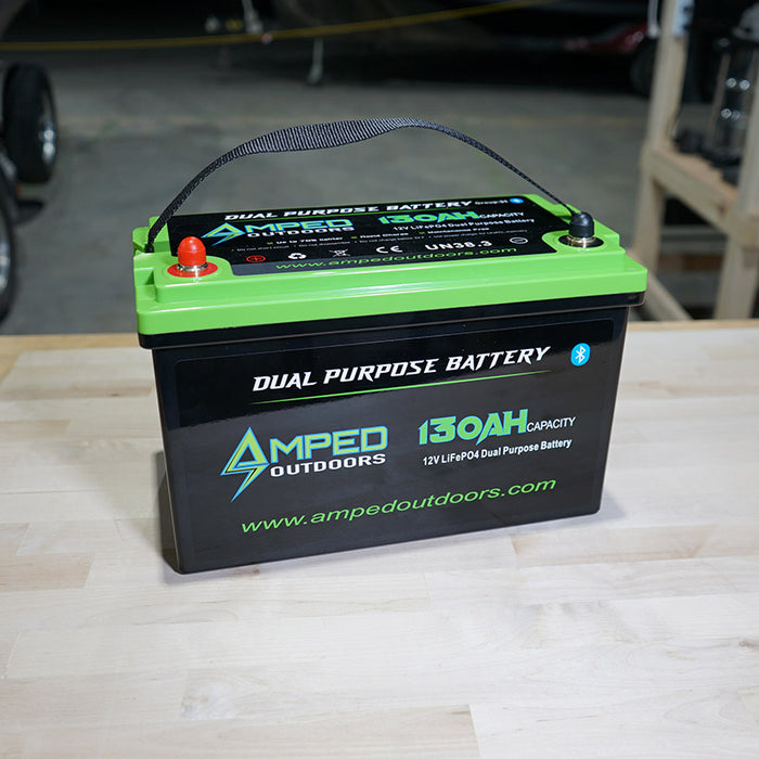 amped outdoors 12v 130ah dual purpose battery