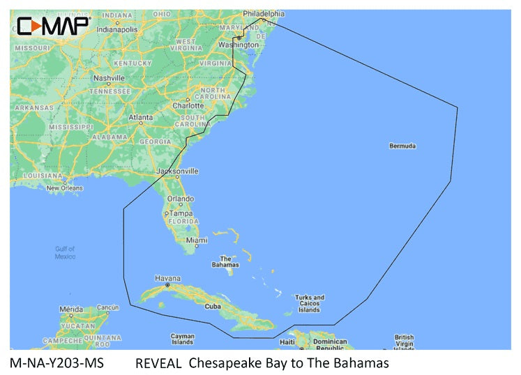 C-Map Reveal Chesapeake Bay to the Bahamas lake map card for fish finders