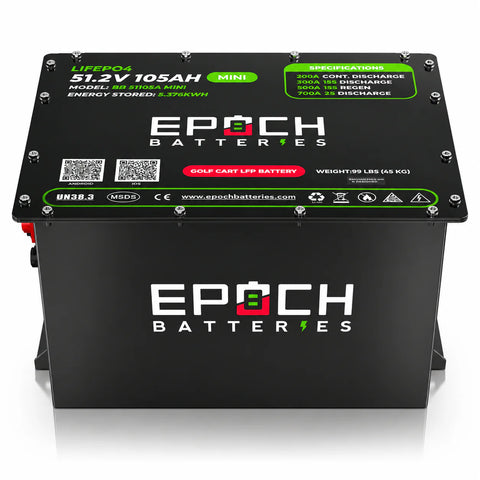 Epoch 48V 105Ah MINI Golf Cart Battery Complete Kit - Lithium (LiFePO4)