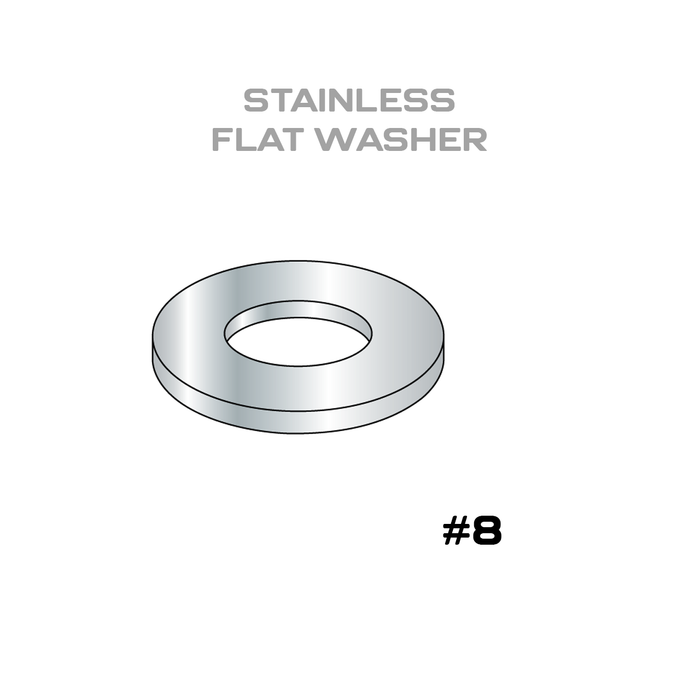#8 Stainless Flat Washer 10 Pack