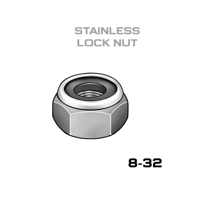 8-32 Stainless Nylon Insert Locknut 10 Pack