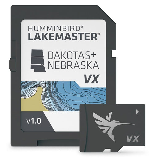 Humminbird Lakemaster VX Dakota's and Nebraska lake map card includes Devils Lake