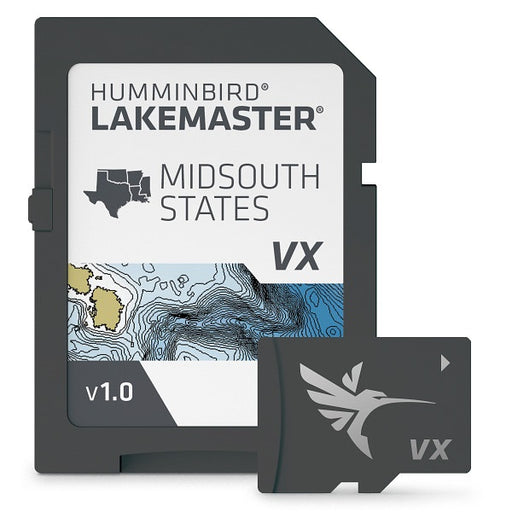 Humminbird Lakemaster VX Midsouth states lake map card